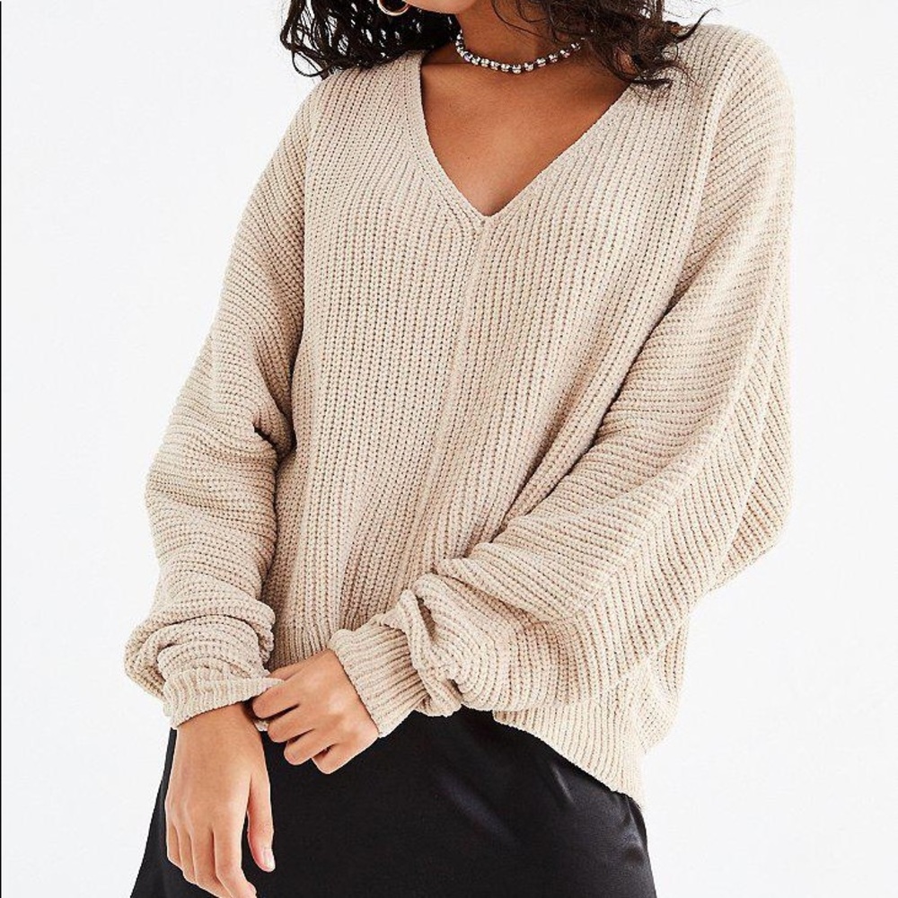 Urban Outfitters Tan V-Neck Sweater